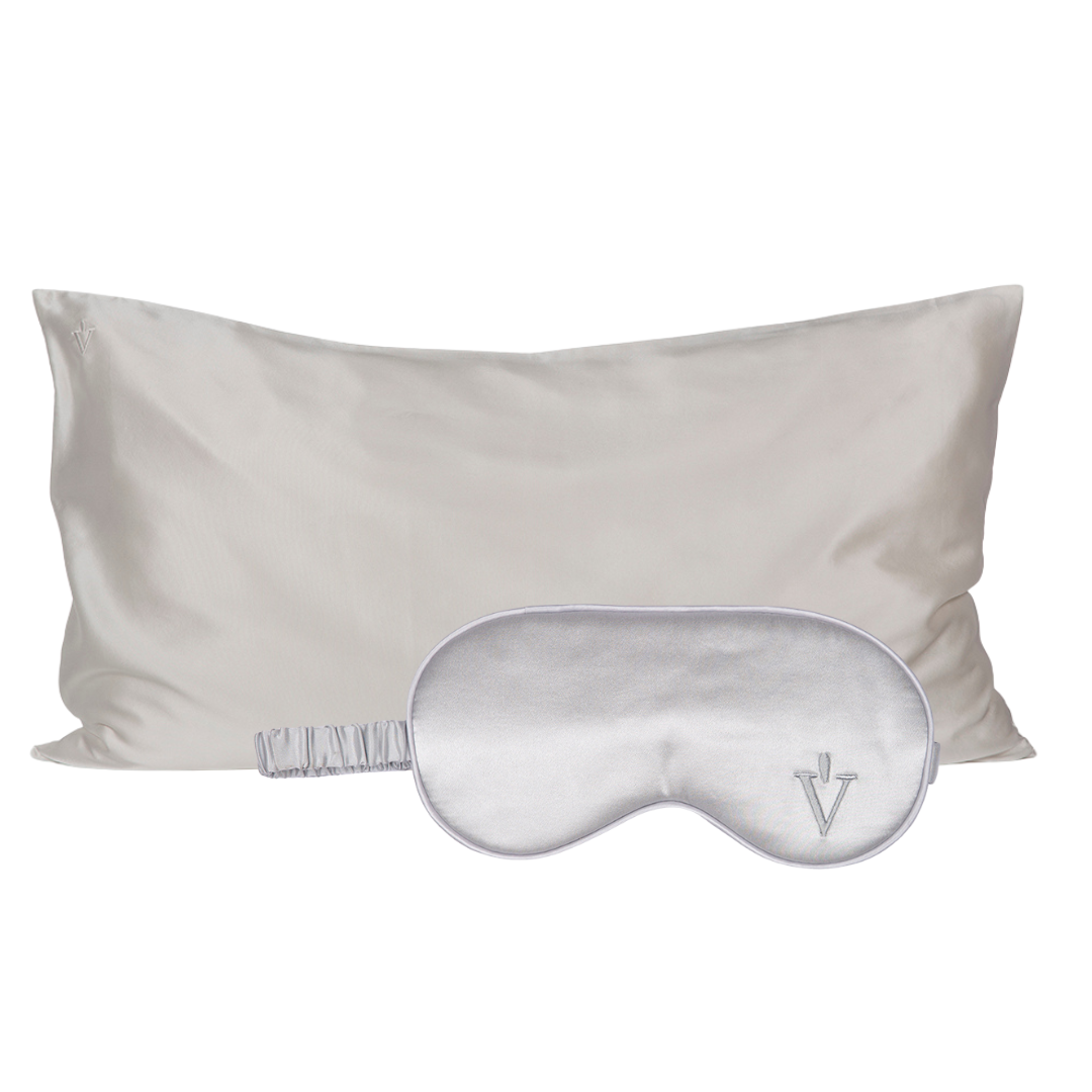 Pack 4 - Funda KING seda + Antifaz - Color a elección