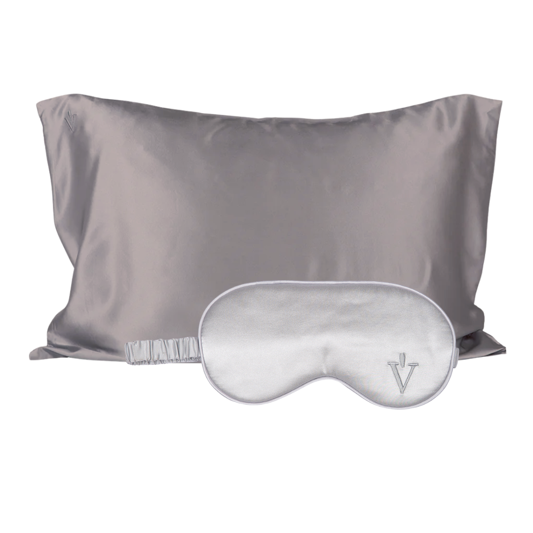 Pack 4 - Funda KING seda + Antifaz - Color a elección