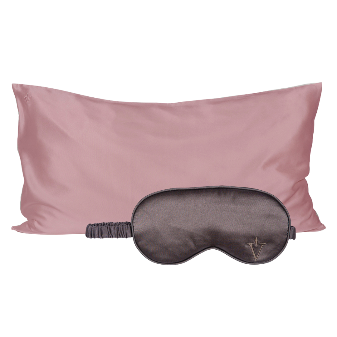 Pack 4 - Funda KING seda + Antifaz - Color a elección