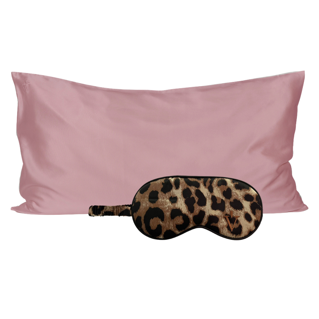 Pack 3 - Funda Queen seda + Antifaz - Color a elección