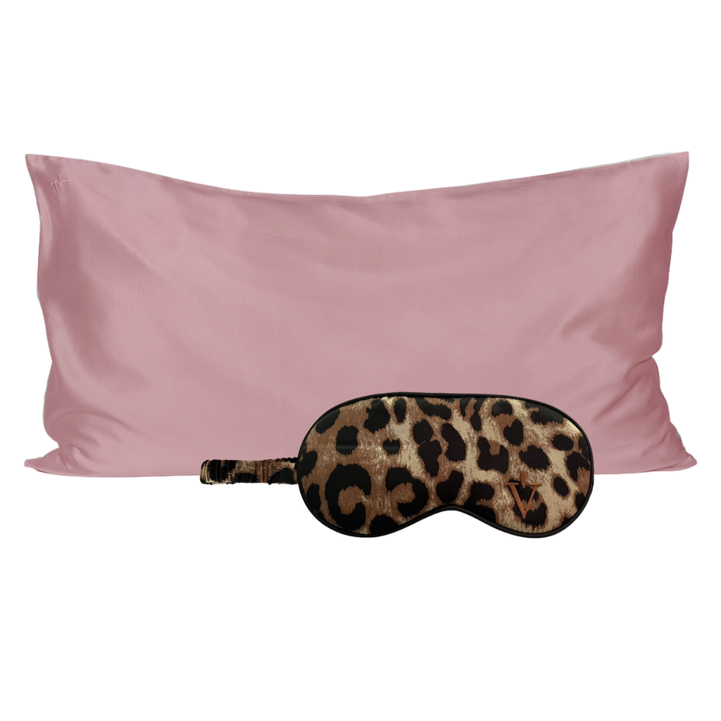 Pack 4 - Funda KING seda + Antifaz - Color a elección