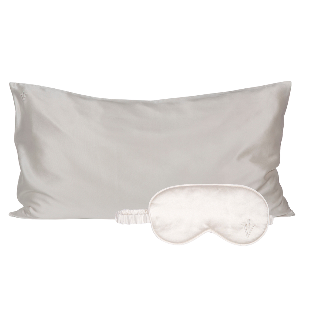 Pack 4 - Funda KING seda + Antifaz - Color a elección