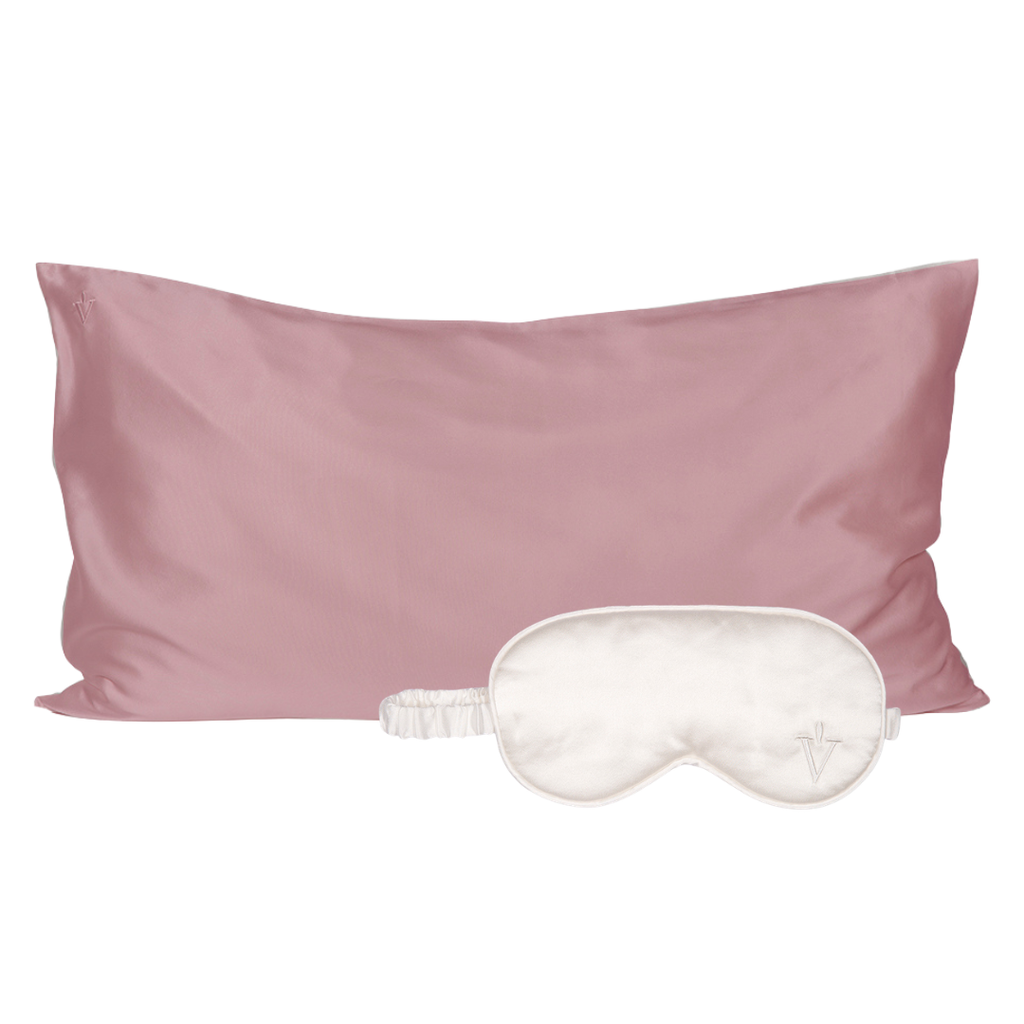 Pack 4 - Funda KING seda + Antifaz - Color a elección