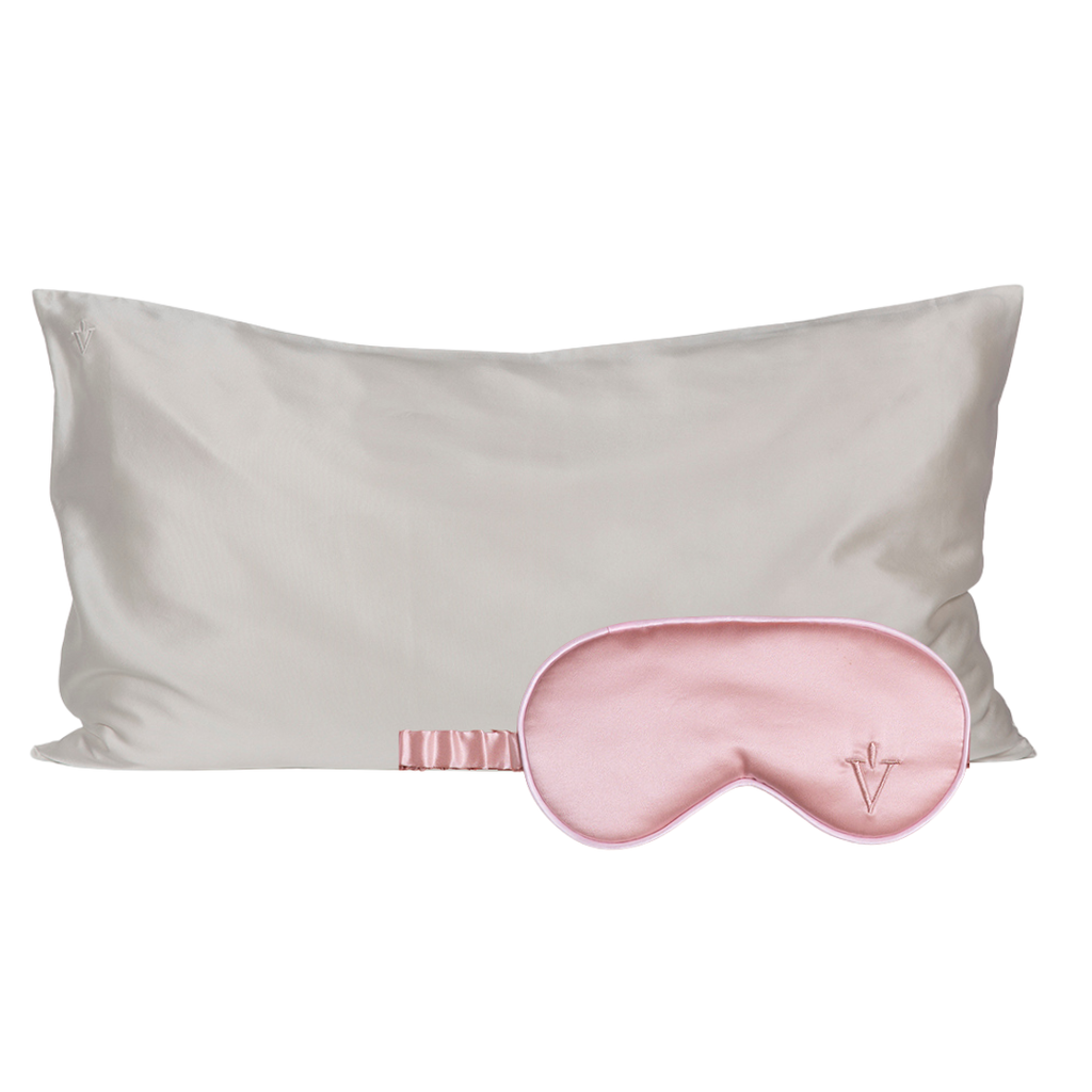 Pack 4 - Funda KING seda + Antifaz - Color a elección