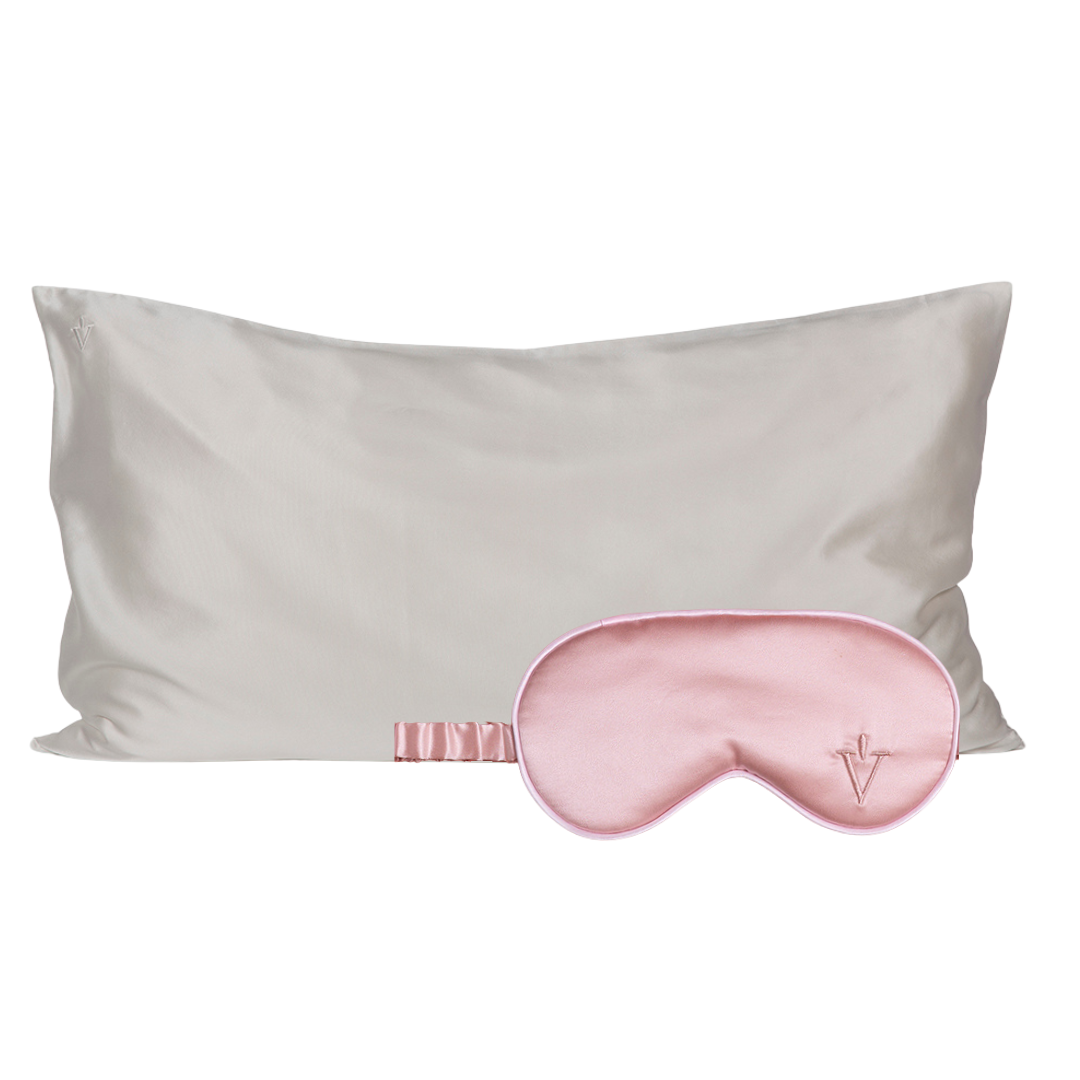 Pack 4 - Funda KING seda + Antifaz - Color a elección