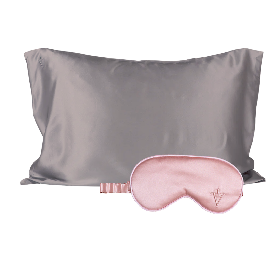 Pack 4 - Funda KING seda + Antifaz - Color a elección