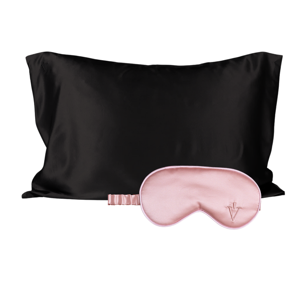 Pack 4 - Funda KING seda + Antifaz - Color a elección