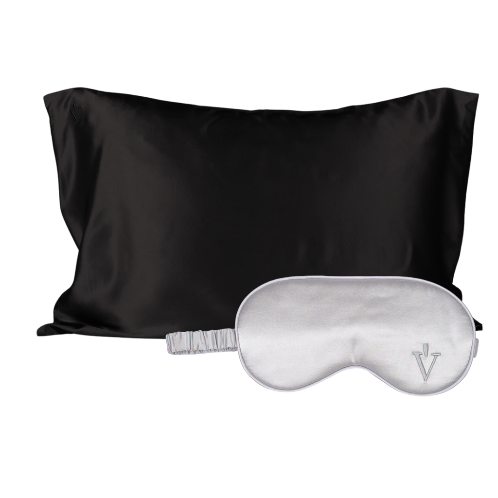 Pack 4 - Funda KING seda + Antifaz - Color a elección