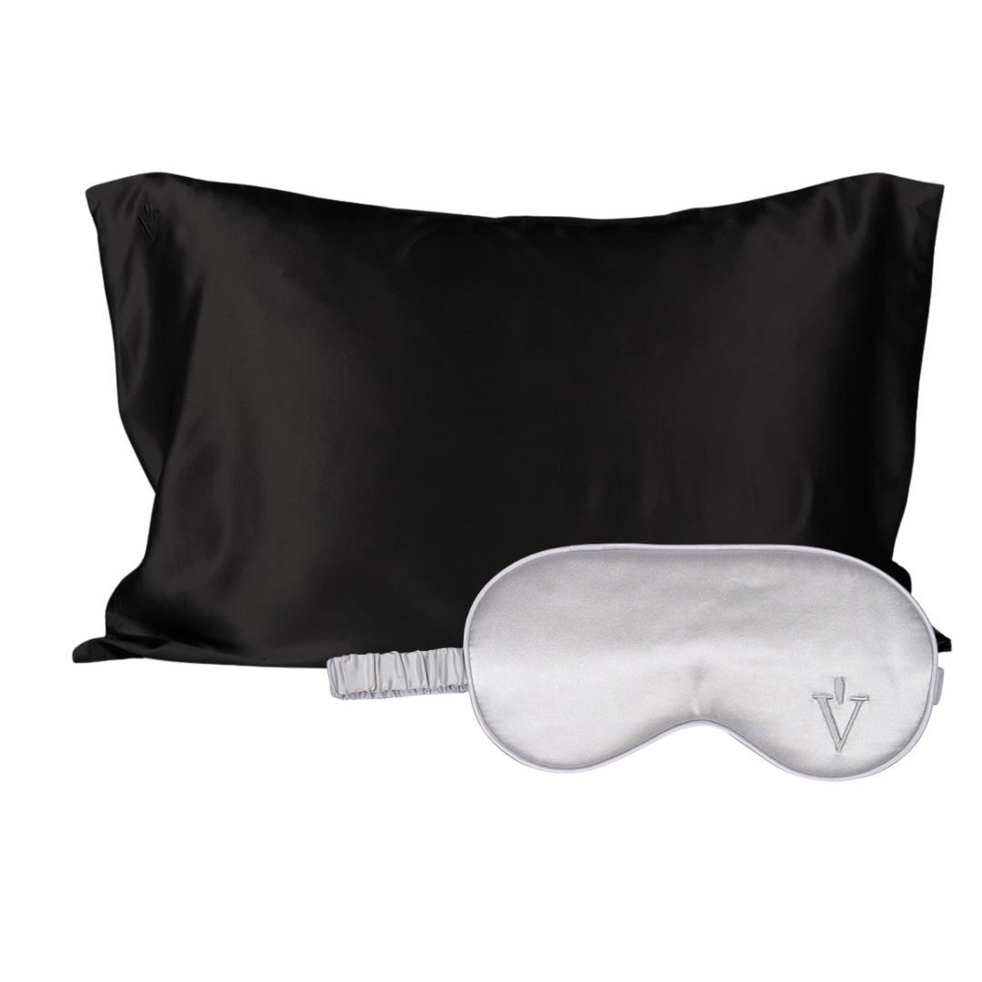 Pack 4 - Funda KING seda + Antifaz - Color a elección