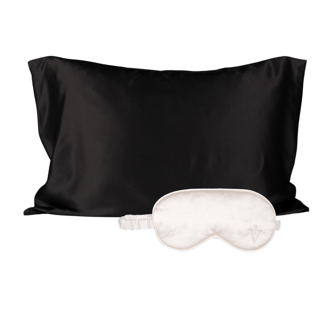 Pack 4 - Funda KING seda + Antifaz - Color a elección