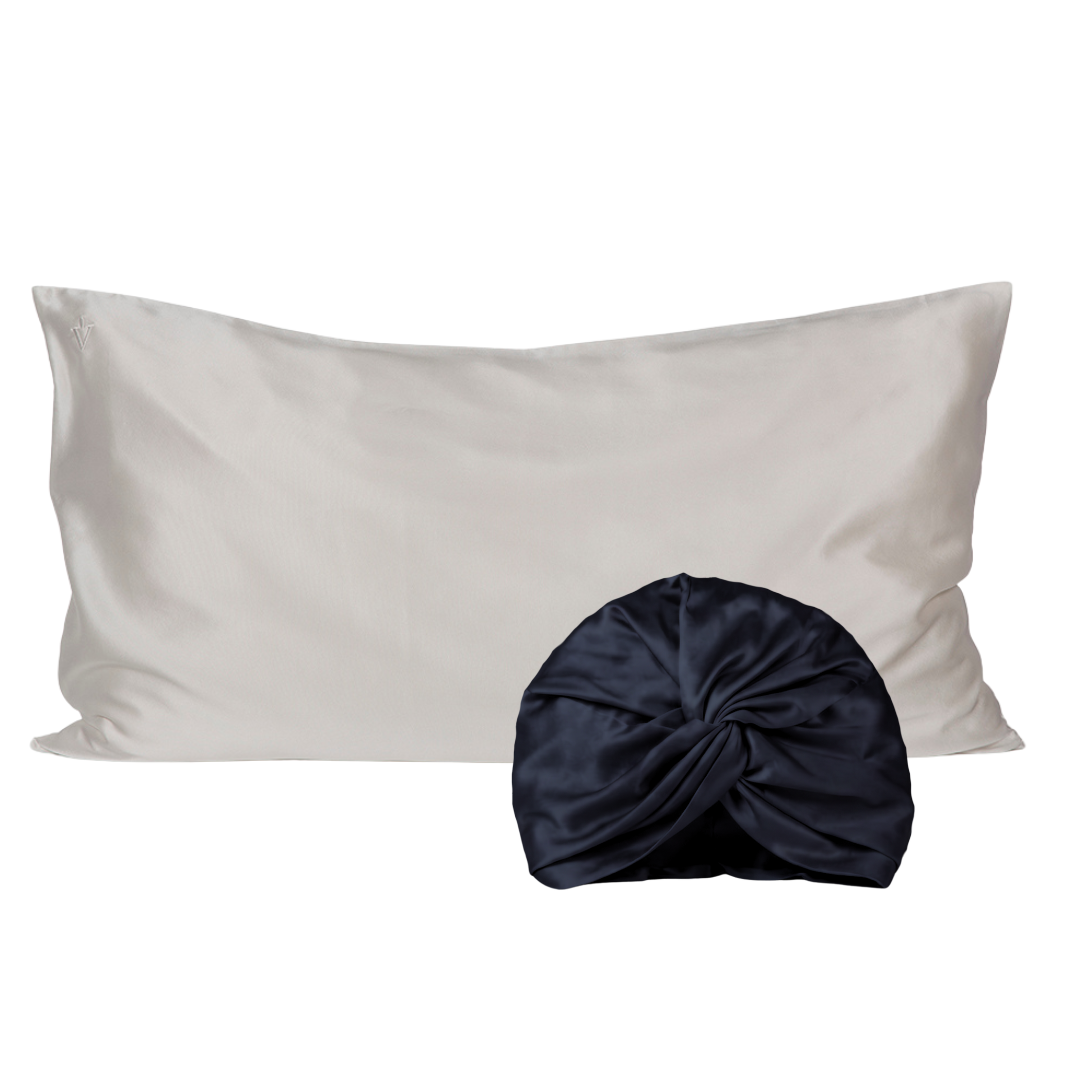 Pack 2 - Funda King seda + Turbante - Color a elección