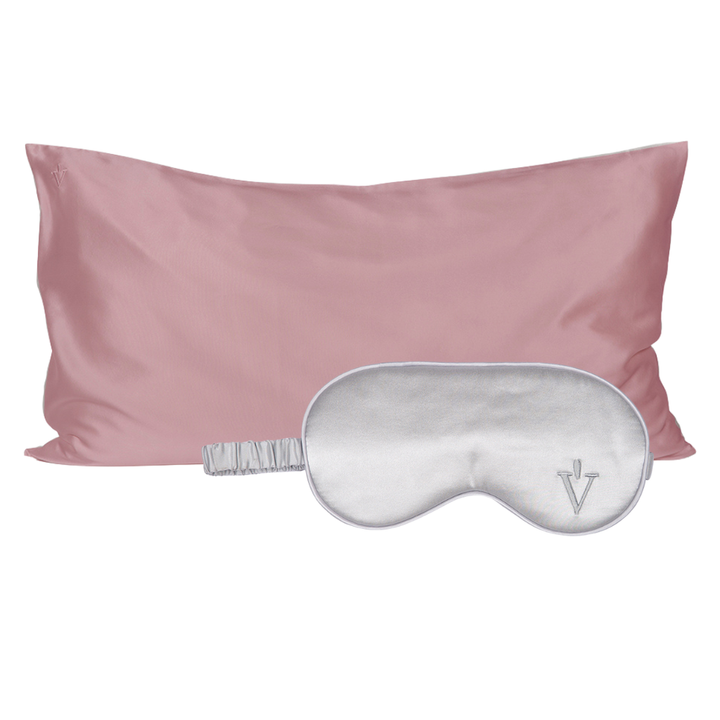 Pack 4 - Funda KING seda + Antifaz - Color a elección