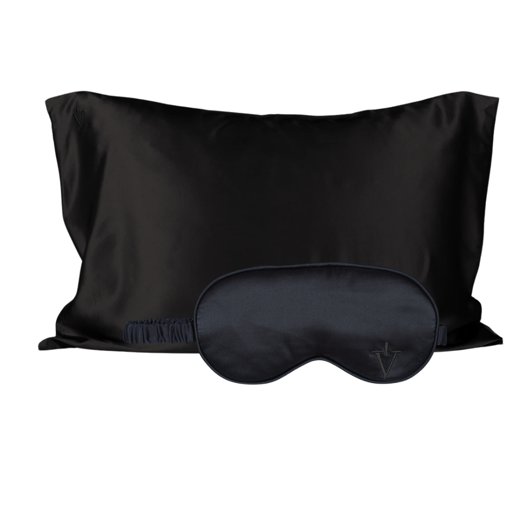 Pack 4 - Funda KING seda + Antifaz - Color a elección