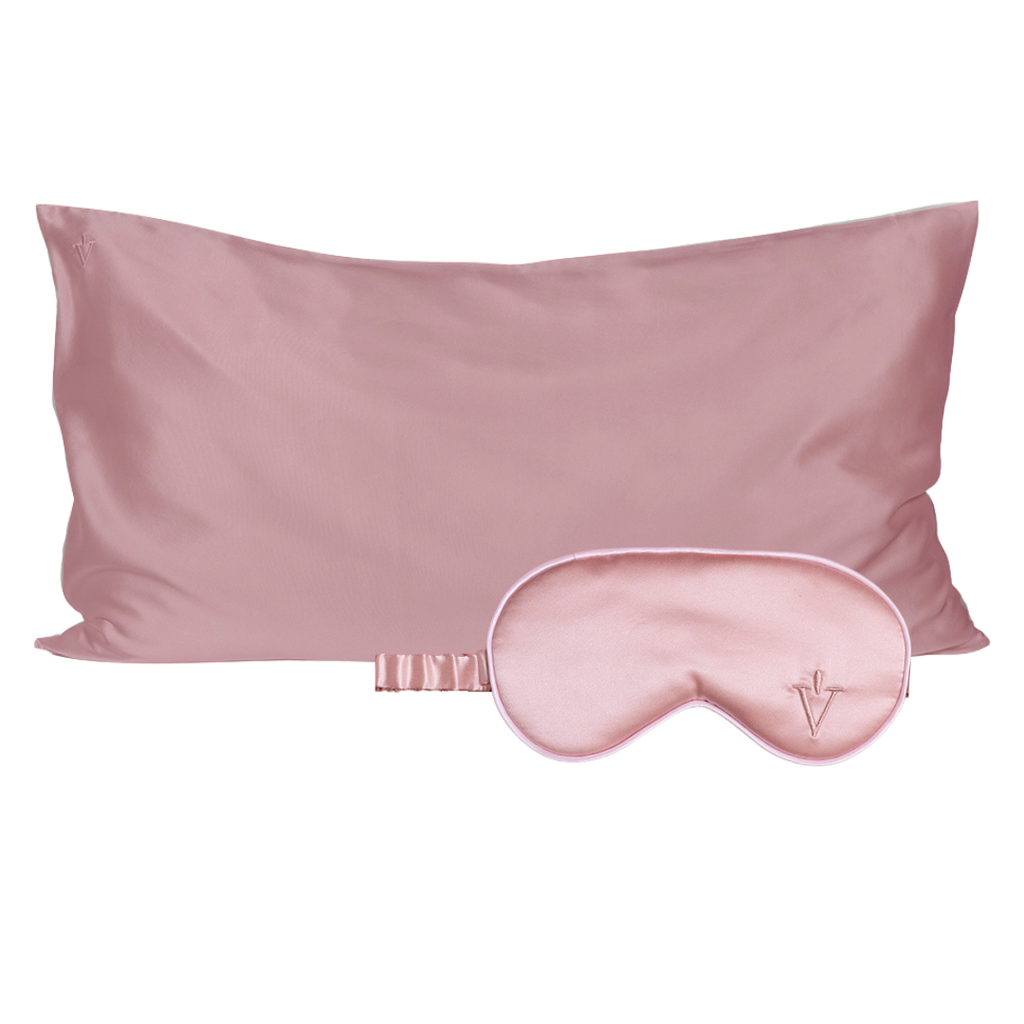 Pack 4 - Funda KING seda + Antifaz - Color a elección