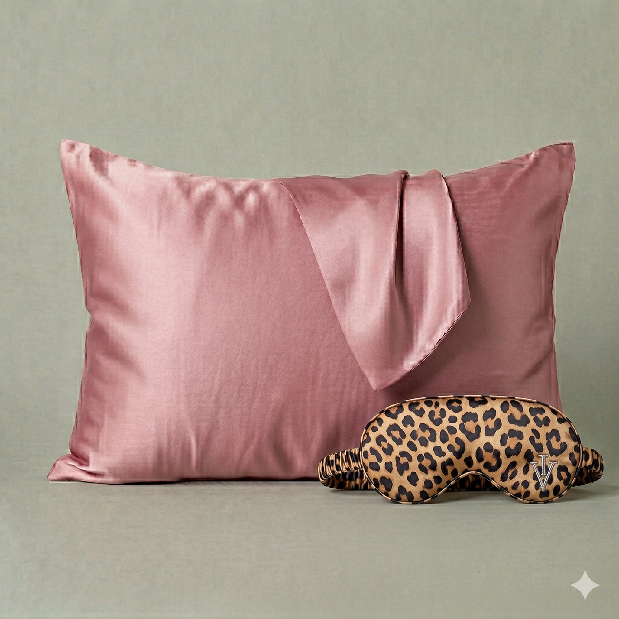 Pack 3 - Funda Queen seda + Antifaz - Color a elección