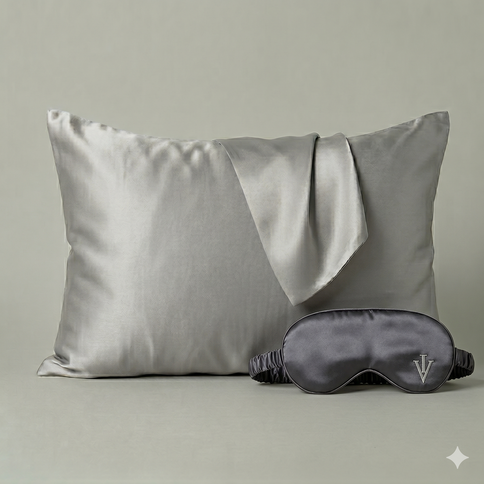 Pack 3 - Funda Queen seda + Antifaz - Color a elección