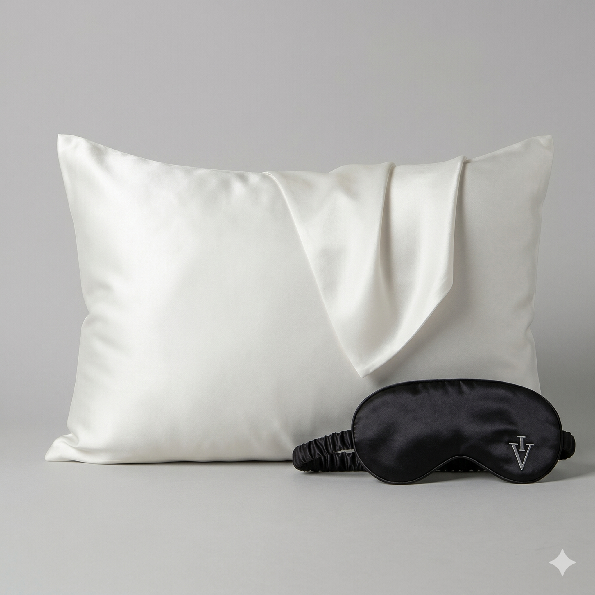 Pack 3 - Funda Queen seda + Antifaz - Color a elección