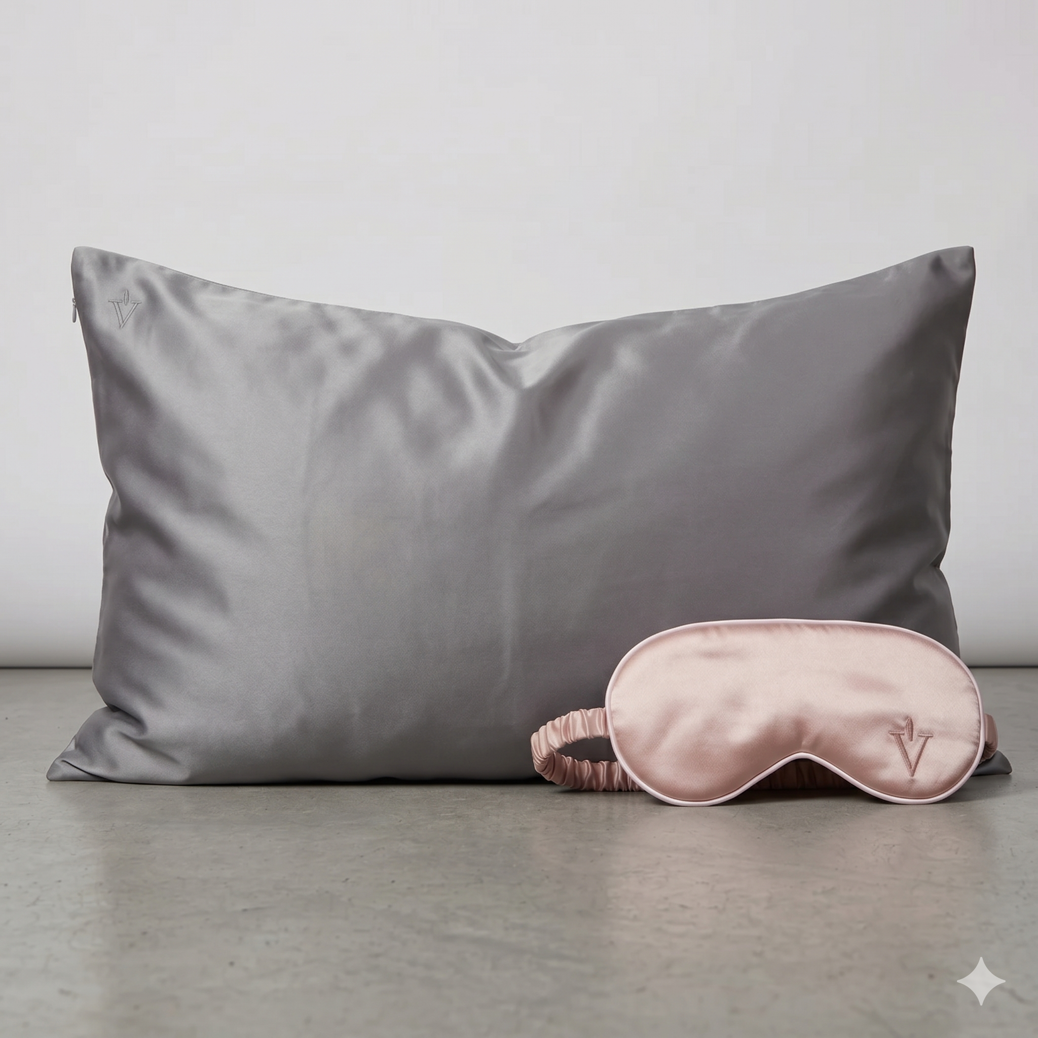 Pack 3 - Funda Queen seda + Antifaz - Color a elección