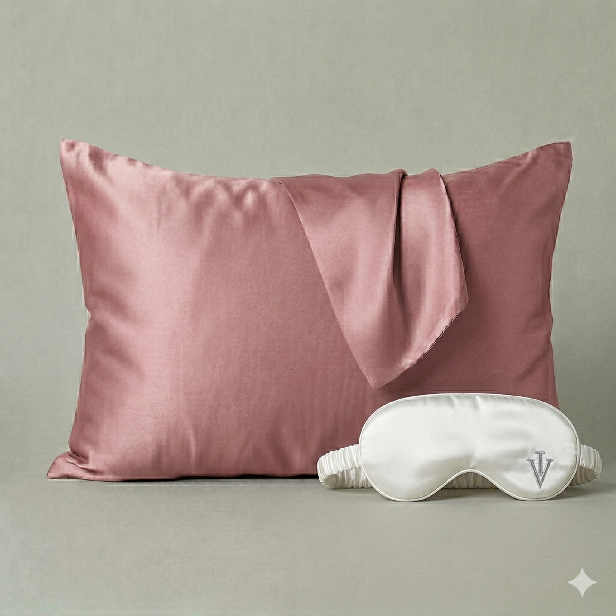 Pack 3 - Funda Queen seda + Antifaz - Color a elección