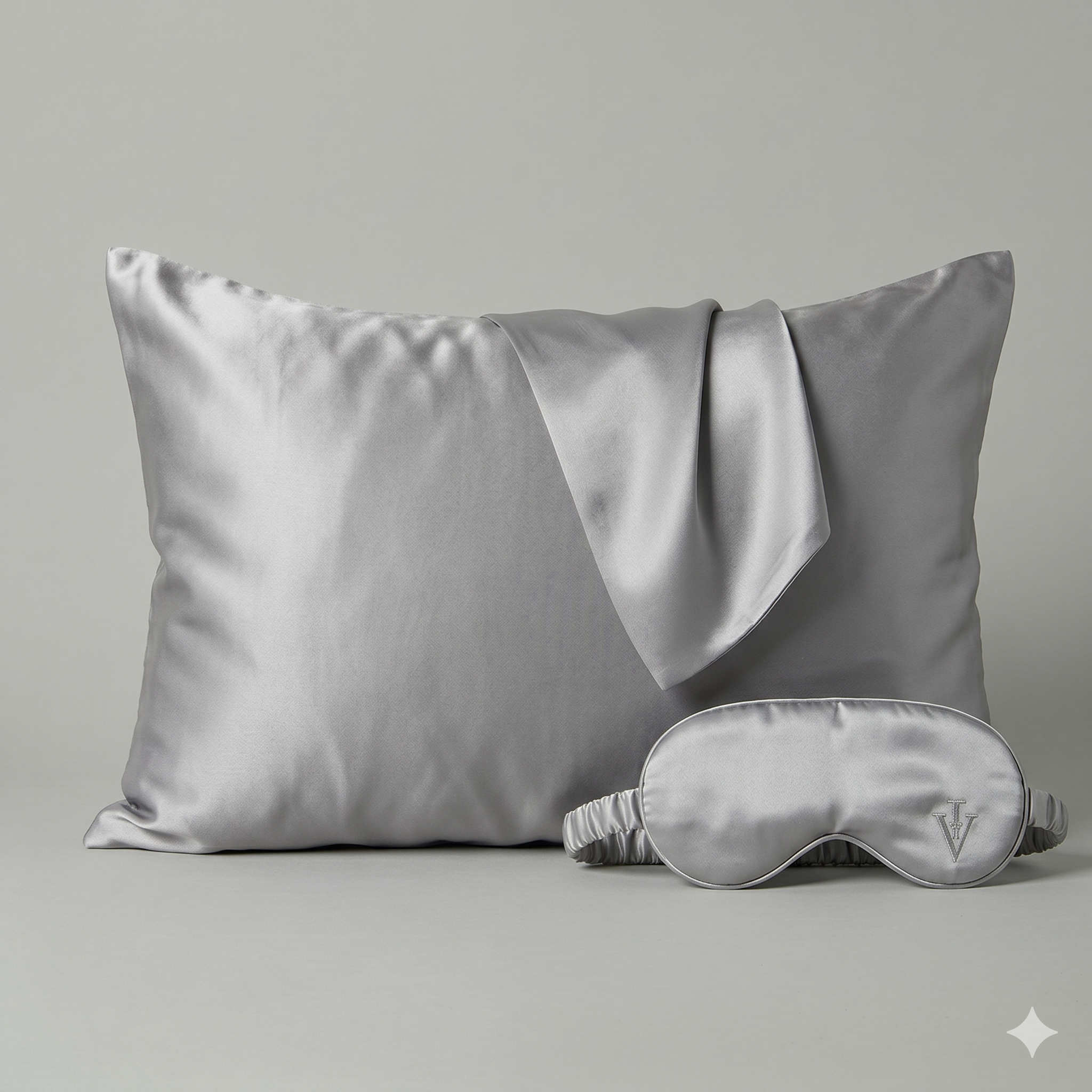 Pack 3 - Funda Queen seda + Antifaz - Color a elección