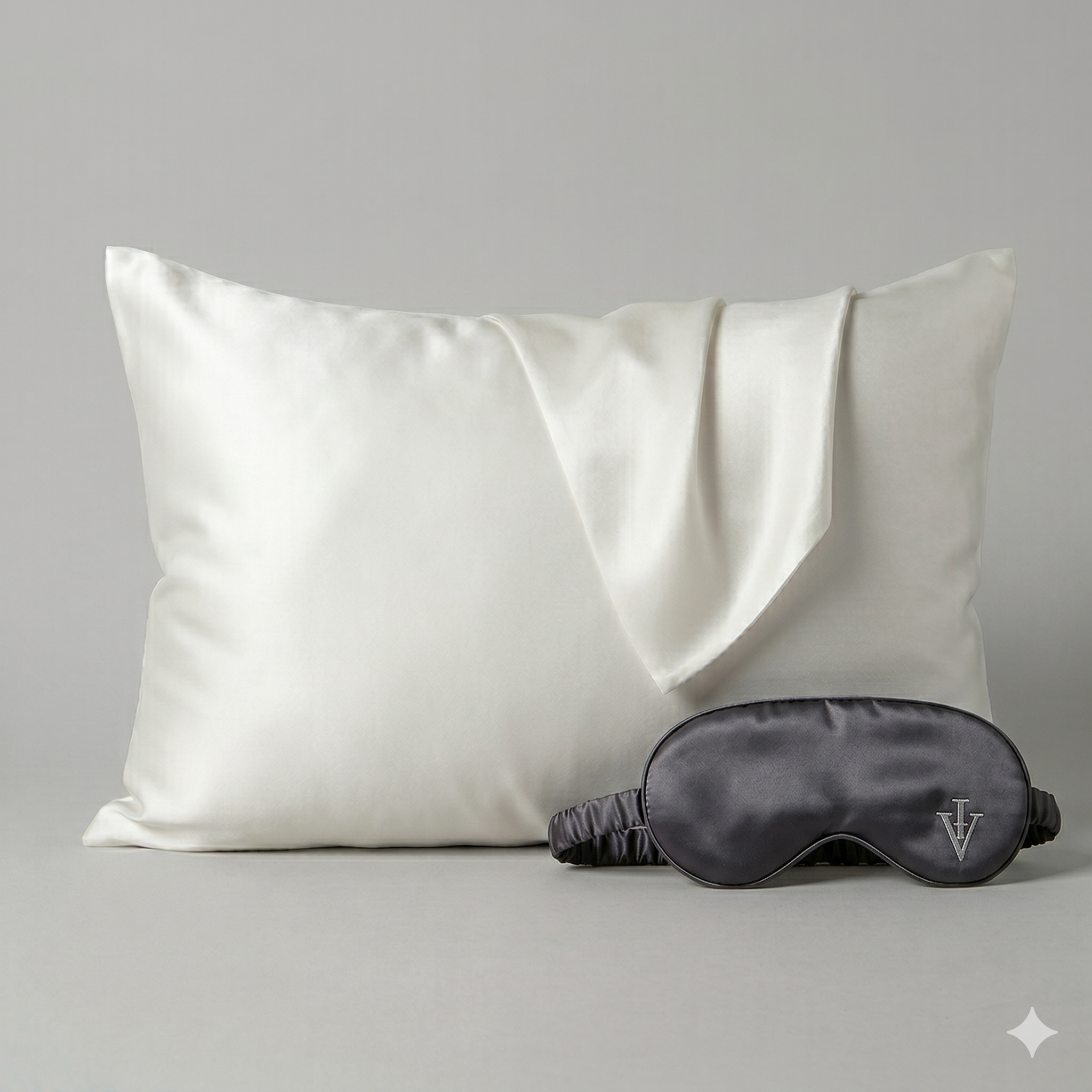 Pack 3 - Funda Queen seda + Antifaz - Color a elección