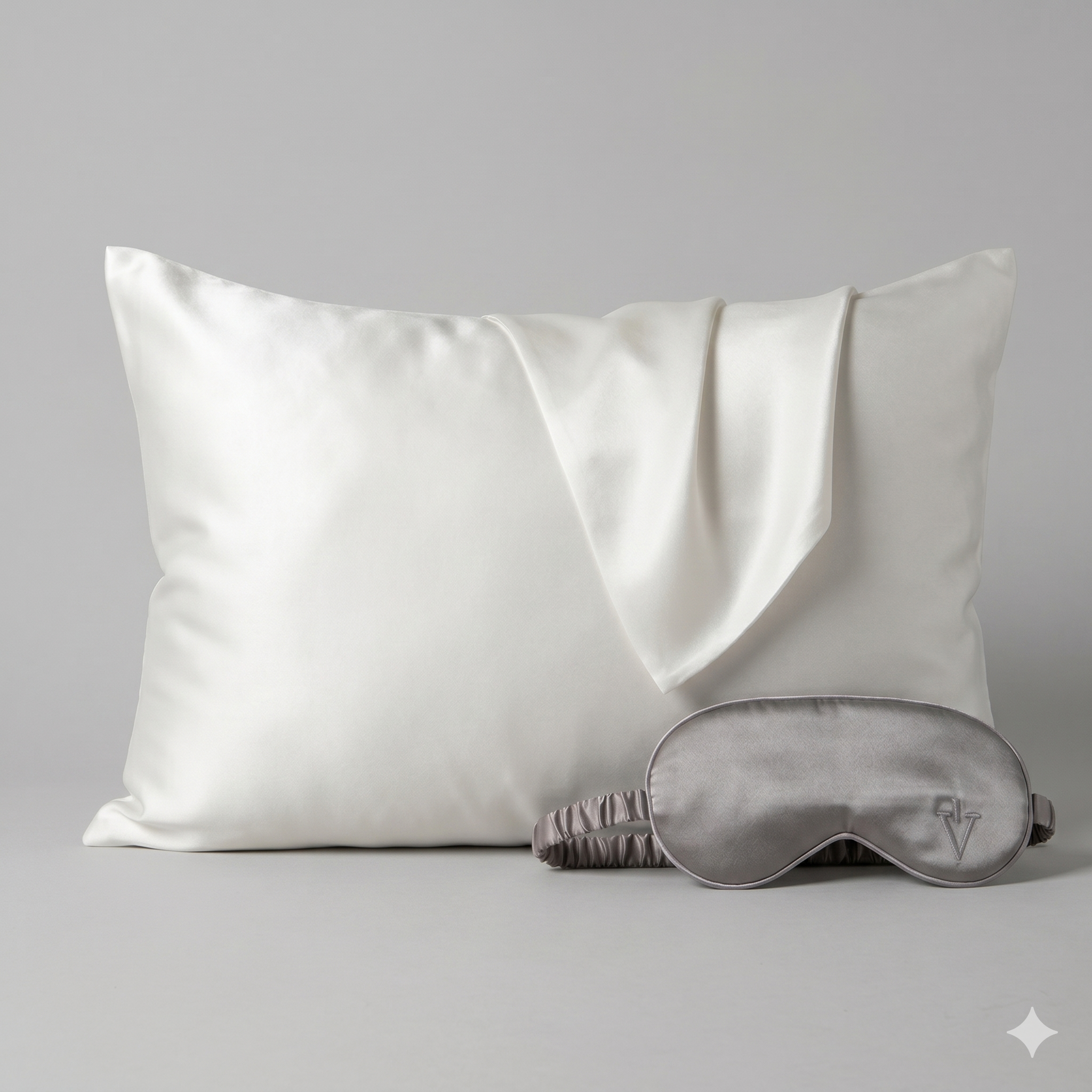 Pack 3 - Funda Queen seda + Antifaz - Color a elección