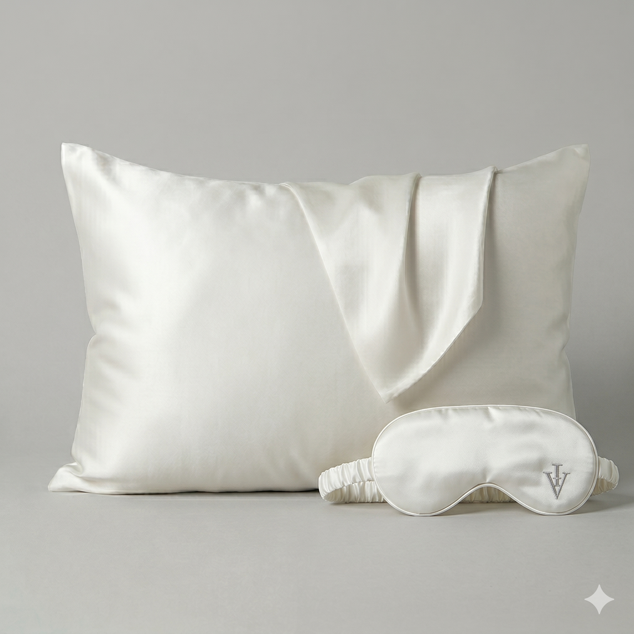 Pack 3 - Funda Queen seda + Antifaz - Color a elección