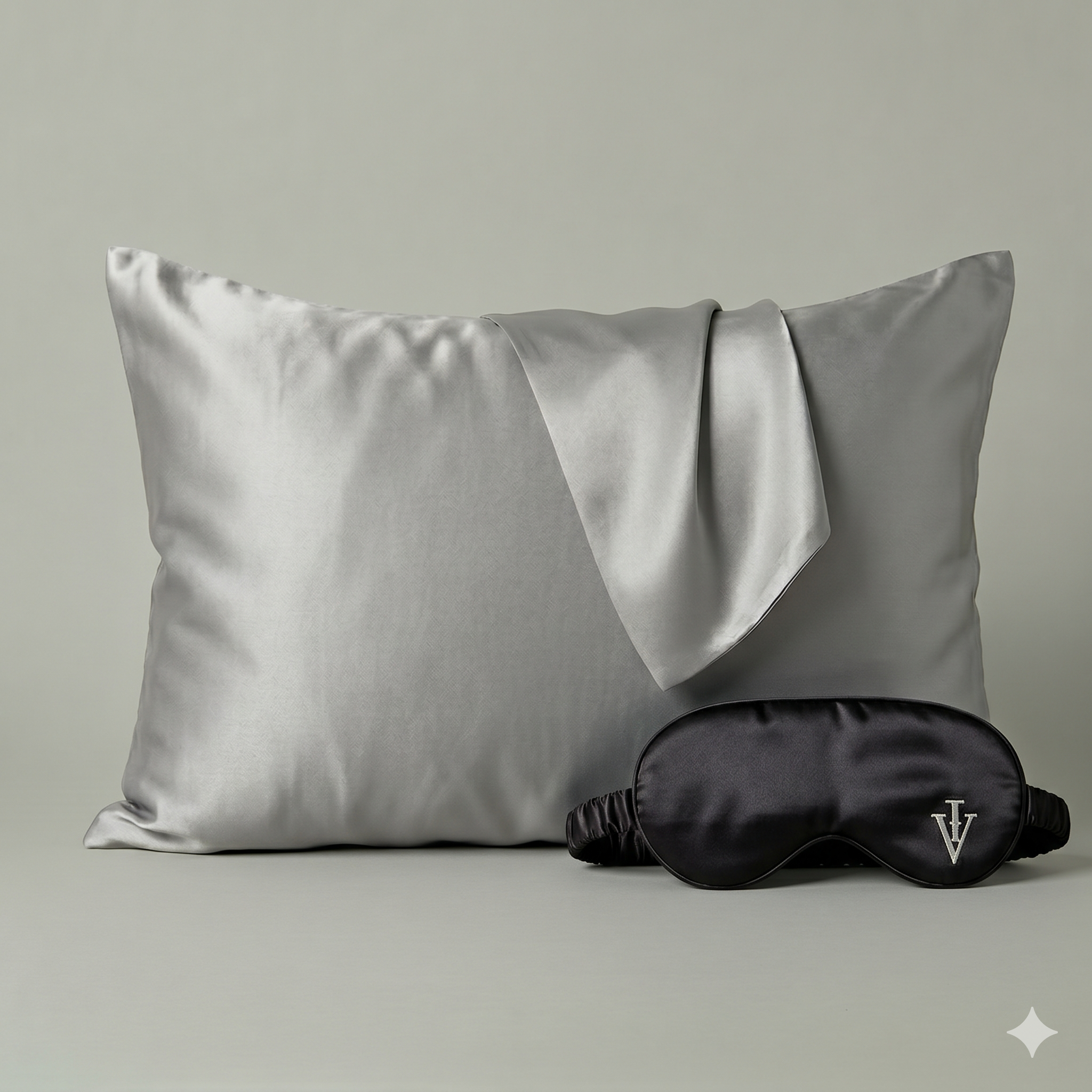 Pack 3 - Funda Queen seda + Antifaz - Color a elección