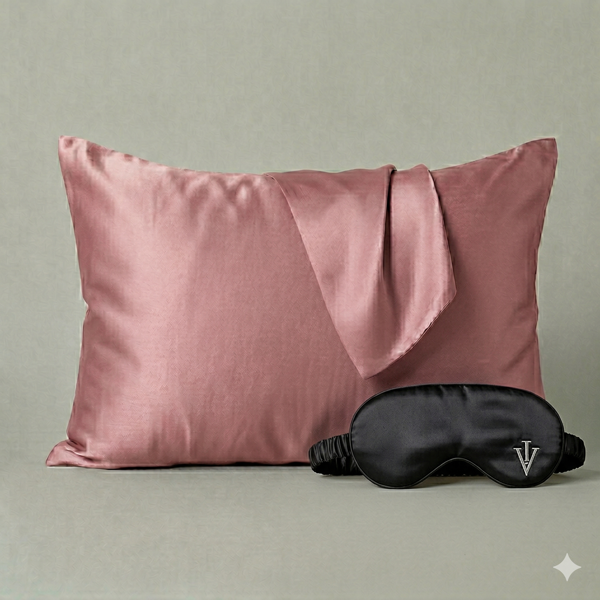 Pack 3 - Funda Queen seda + Antifaz - Color a elección