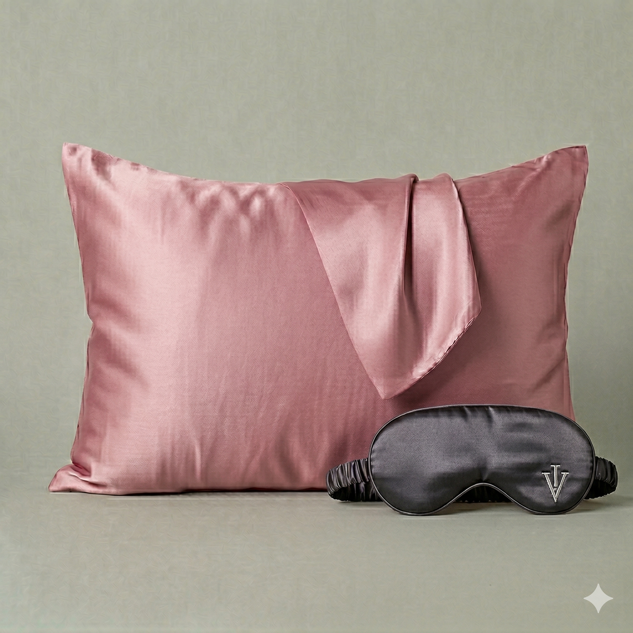 Pack 3 - Funda Queen seda + Antifaz - Color a elección