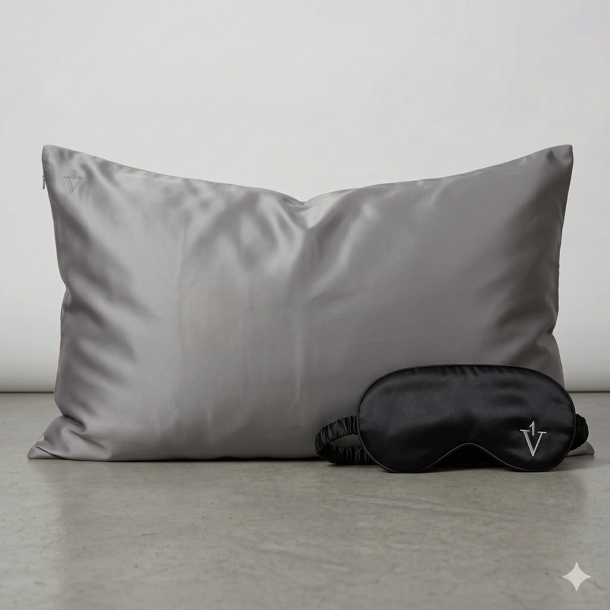 Pack 3 - Funda Queen seda + Antifaz - Color a elección