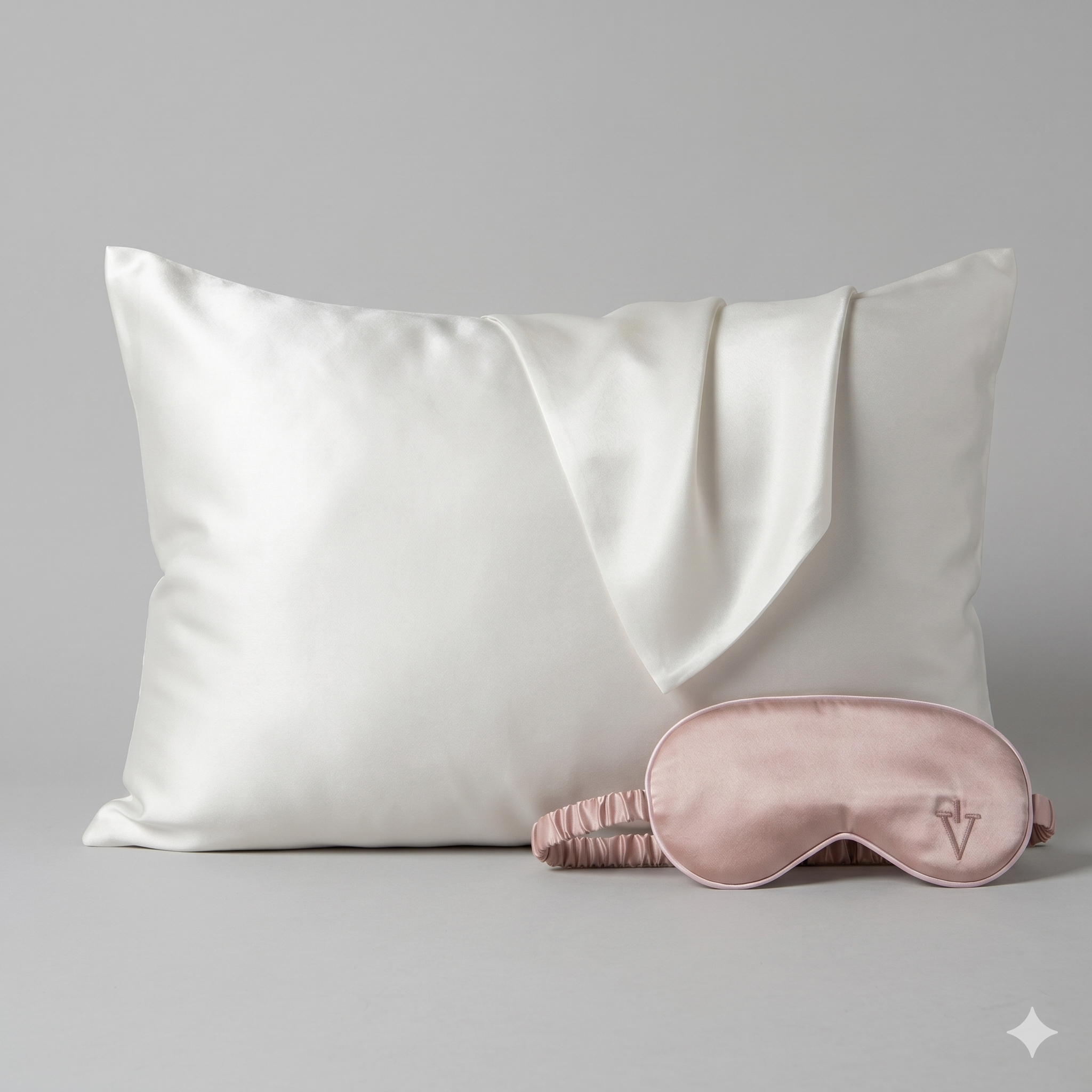 Pack 3 - Funda Queen seda + Antifaz - Color a elección