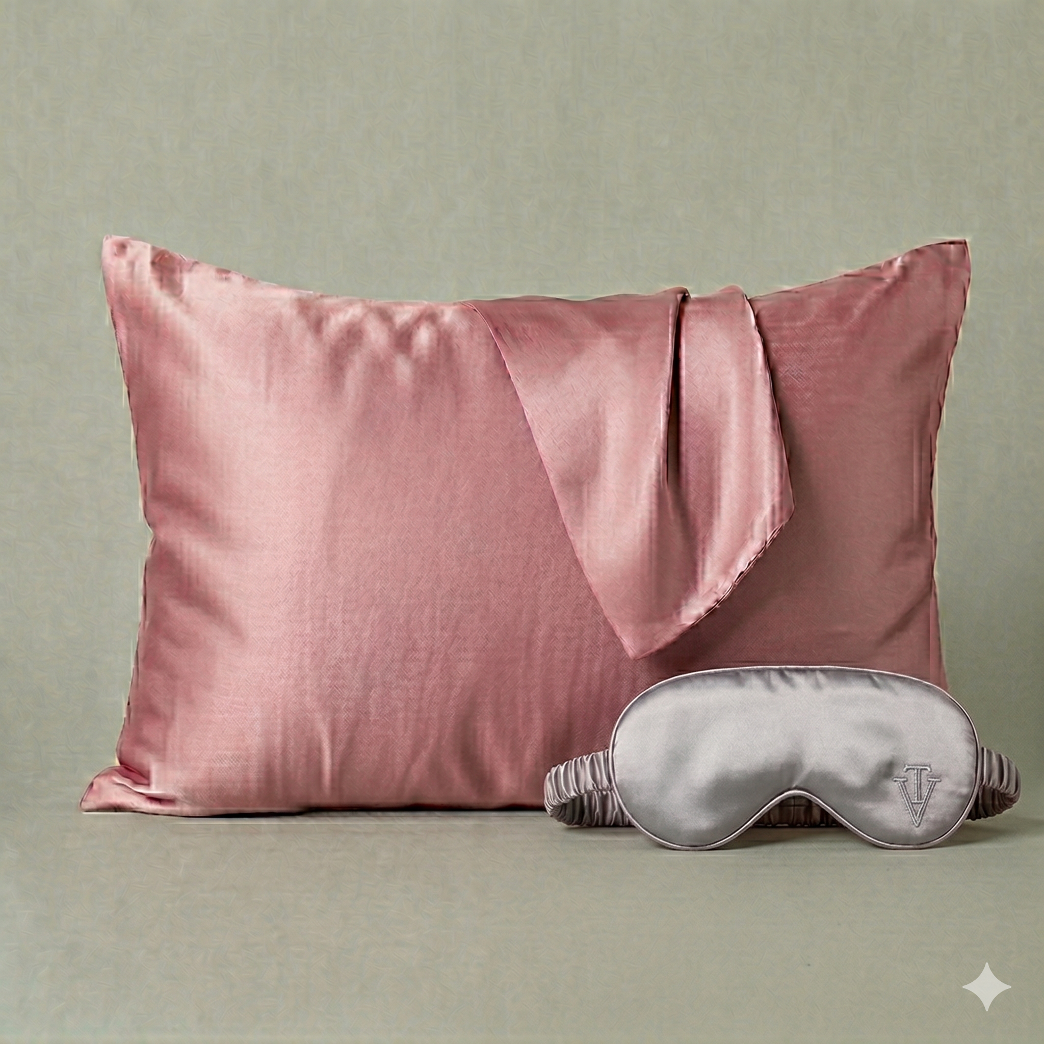 Pack 3 - Funda Queen seda + Antifaz - Color a elección