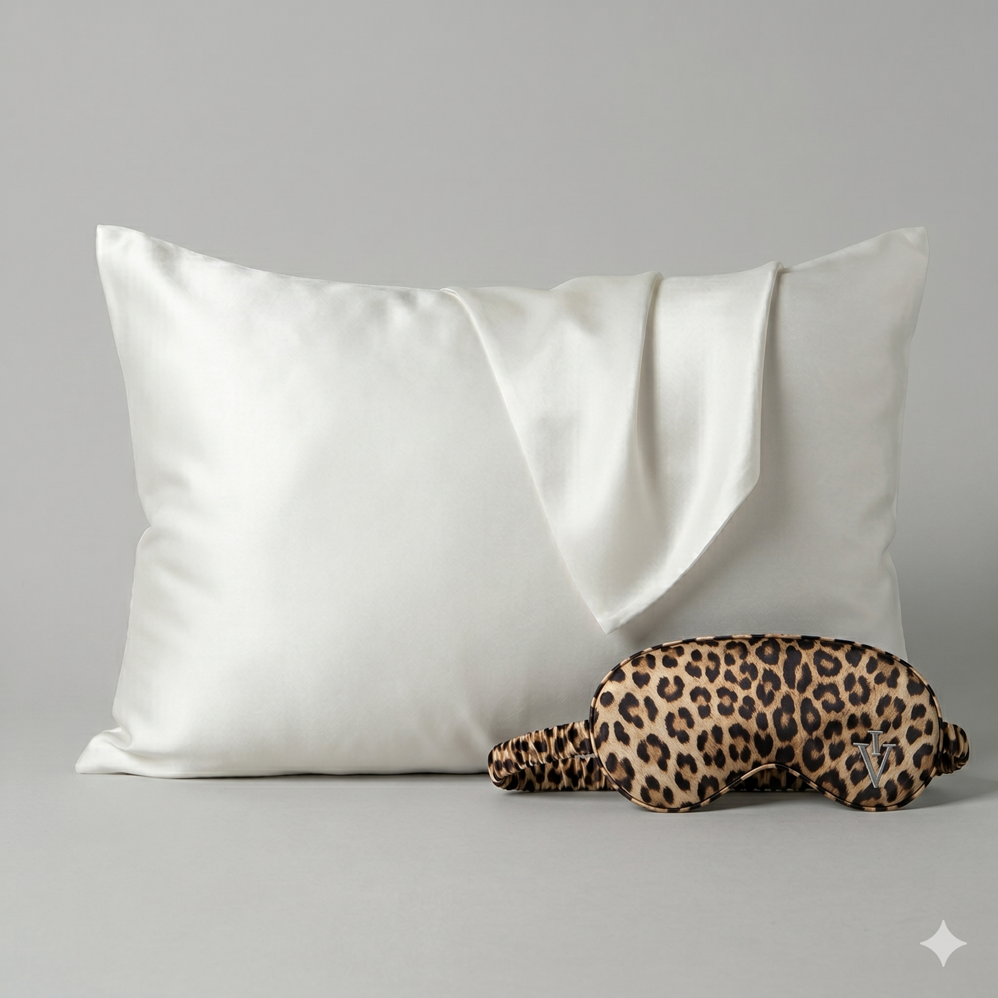 Pack 3 - Funda Queen seda + Antifaz - Color a elección