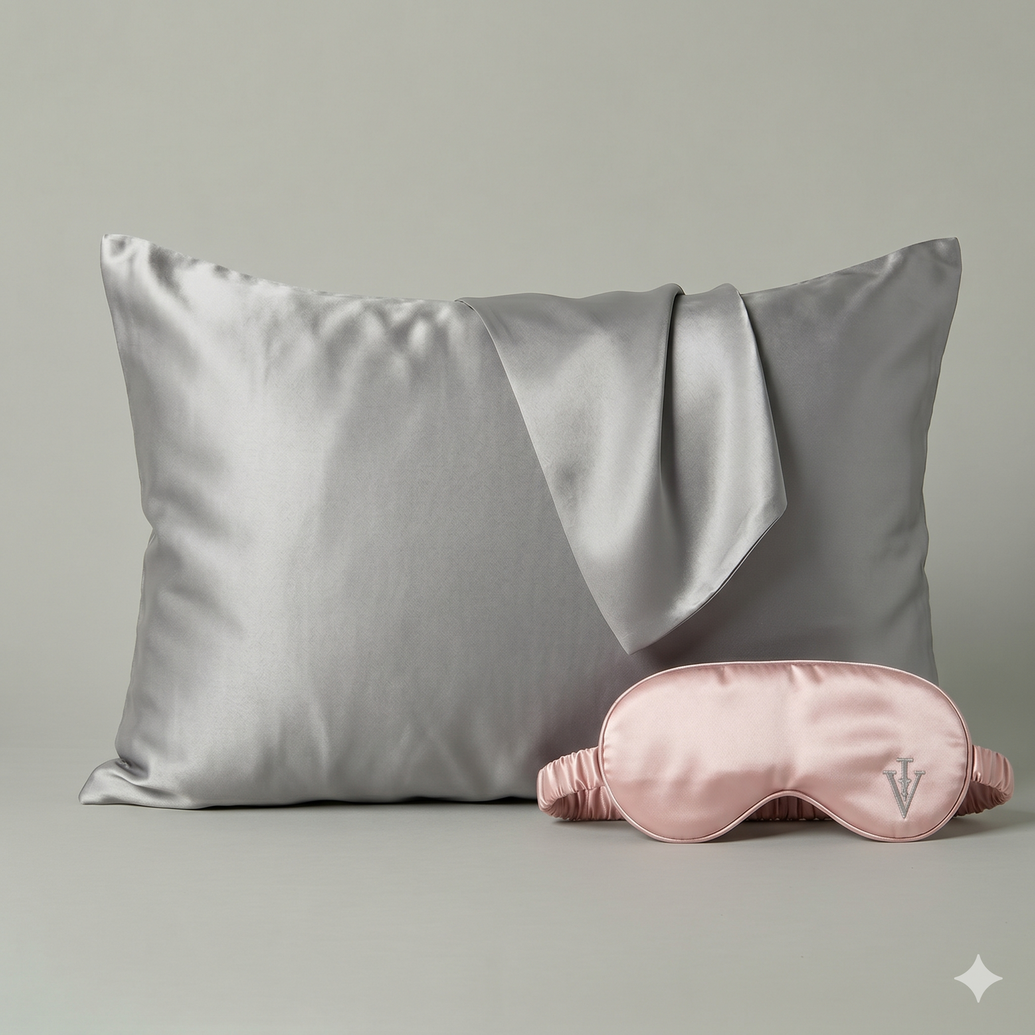 Pack 3 - Funda Queen seda + Antifaz - Color a elección